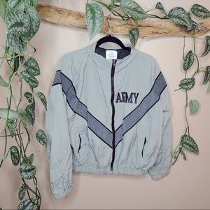 Army Green Oversized Bomber Jacket Windbreaker